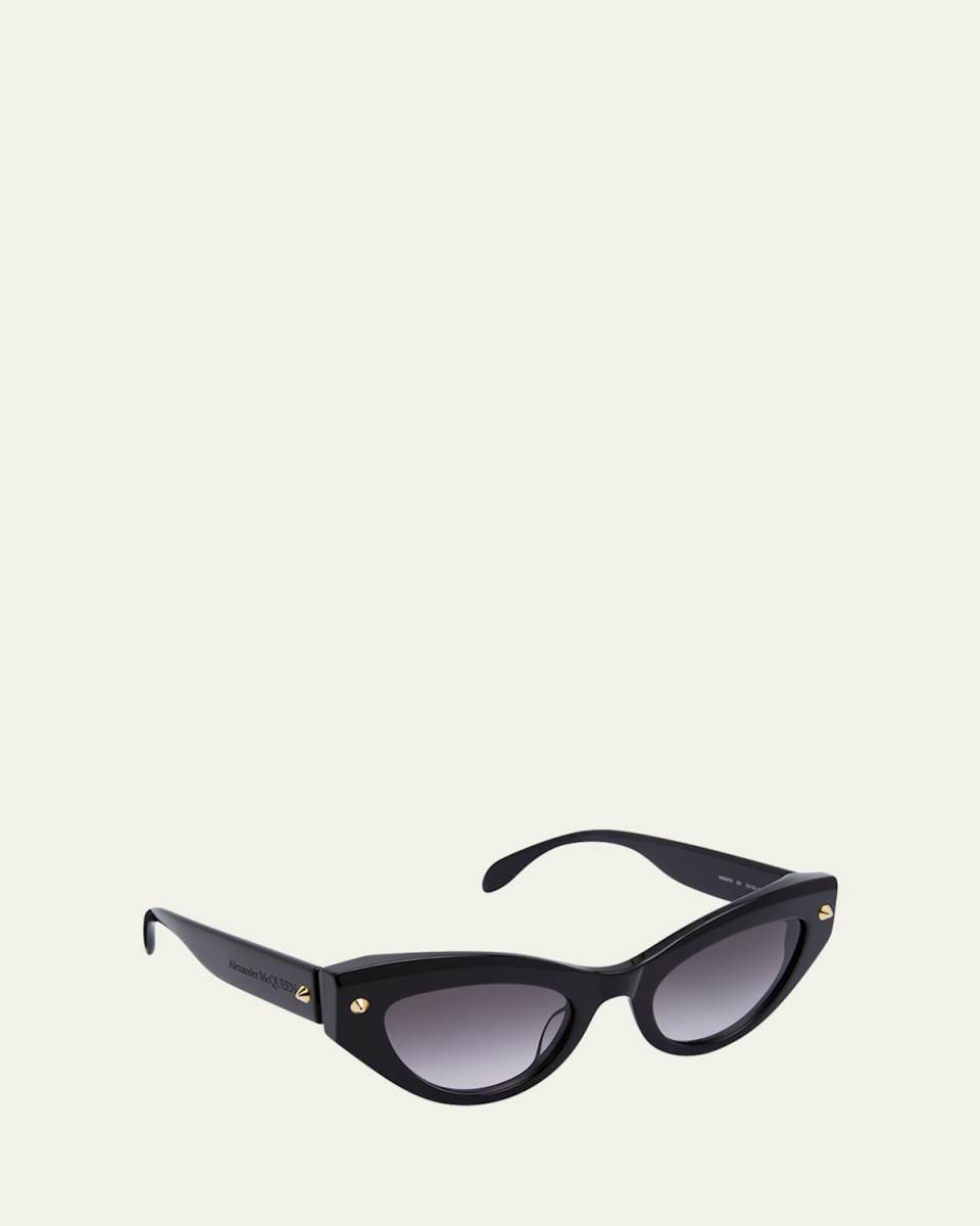 Acetate Cat-Eye Sunglasses w/ Studded Detail
